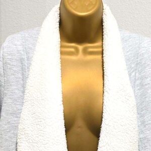 Z Supply Sherpa Lined Fleece Cardigan Womens Oversized XS Minimalist Gray Cozy